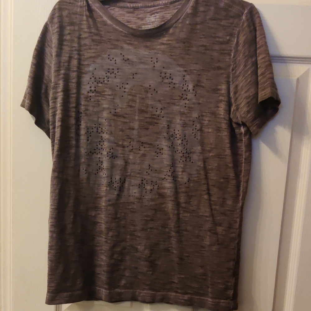 Express Men's Heathered Brown Graphic Tee